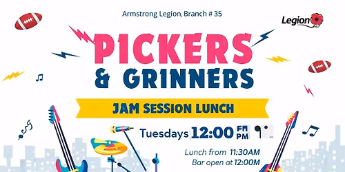 Armstrong Legion \ud83c\udfb8 Pickers & Grinners \u2013 Jam Session Lunch \ud83c\udfb6