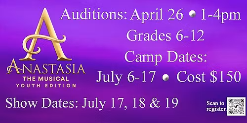 Anastasia PAC 2026 Auditions