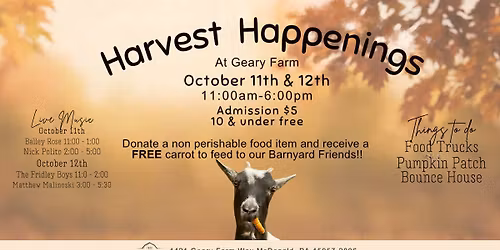 Harvest Happenings @ Geary Farm