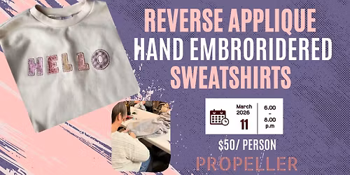 Reverse Applique Hand Embroidered Sweatshirts