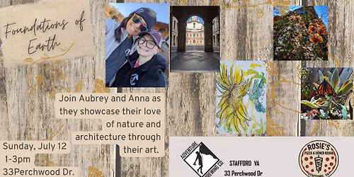 Art Show - Foundations of Earth featuring the work of Aubrey and Anna at Adventure Brewing