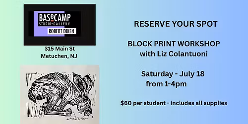 Block Printing Workshop - with Liz Colantuoni