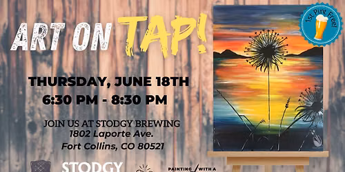 Art on Tap! Join us at Stodgy Brewing Company!