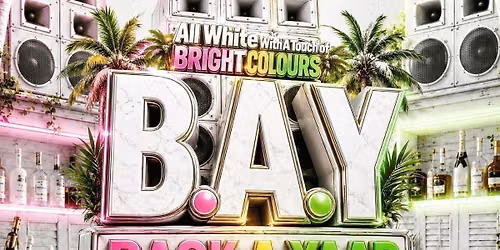 B.A.Y BACK A YAAD - The OLDSCHOOL VS NEWSCHOOL All White With a Touch Of Bright Colours Party