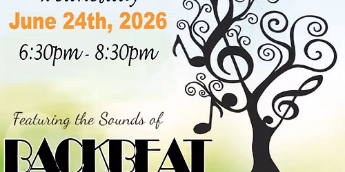 John Reese & BACKBEAT in concert at Buhl Park Wed. June 24th!