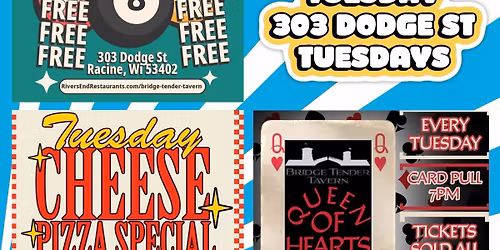 Downtown Racine Events Tuesday Free Pool and Card Pull