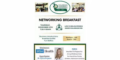 Calabasas Chamber's Networking Breakfast with UCLA Health