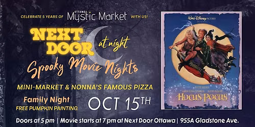 Spooky Movie Night At Next Door Ottawa 'Hocus Pocus'