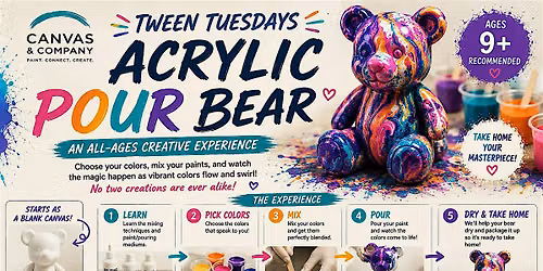 Tween Tuesdays: Acrylic Pour Bear Night