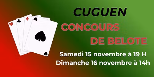 \ud83c\udccfConcours de belote \u00e0 Cuguen \ud83c\udccf