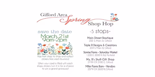 Gifford Area Spring Shop Hop!!
