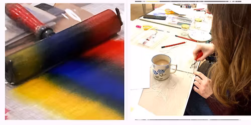 Geli plate & Lino Printing workshop\/Course Start date Sat 16th May 1.30pm