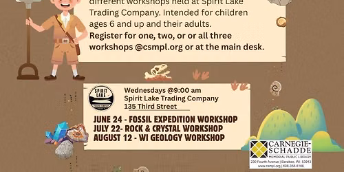 Fossil Expedition Workshop at Spirit Lake Trading Company