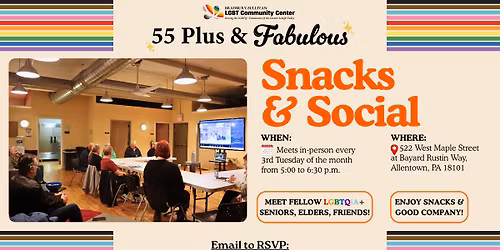 Snacks & Social for 55+ & Fabulous \ud83c\udf08