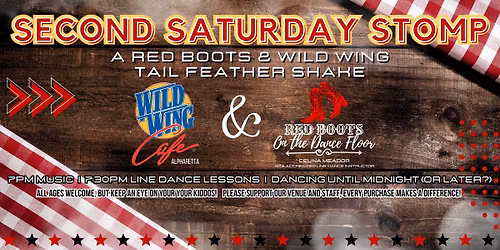 Second Saturday Stomp! A Wild Wing and Red Boots Tailfeather Shake - Alpharetta GA