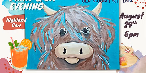 Highland Cow Sip N' Paint