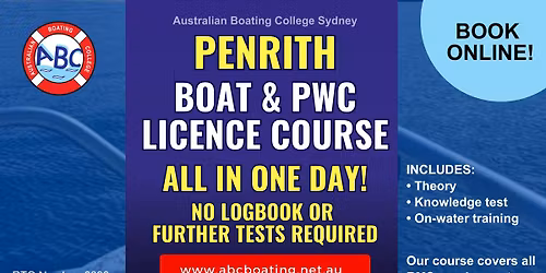 Penrith NSW Boat & PWC (Jet Ski) Licence Course