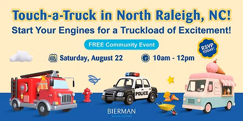 FREE Sensory-Friendly Touch-a-Truck in North Raleigh!