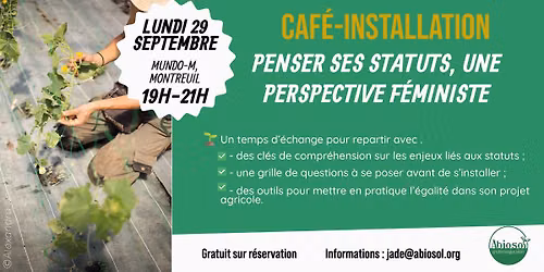 [Caf\u00e9 Installation] - "Penser ses statuts dans une perspective f\u00e9ministe"