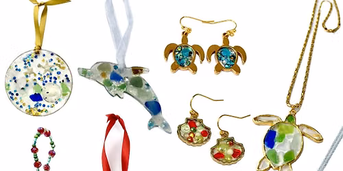 \u201cJust Beachy\u201d Resin Jewelry & Ornaments