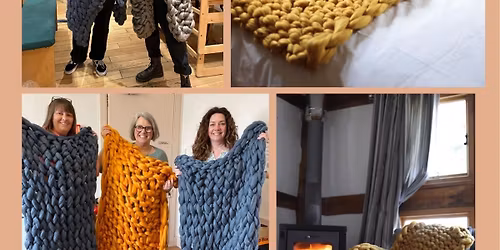 Beginners Arm knit a chunky throw workshop at Rebel Row Inverness 