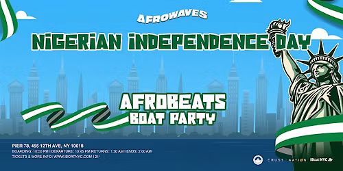 Afrowaves - Afrobeats and Amapiano Boat Party Cruise at Hudson River Park - Pier 78