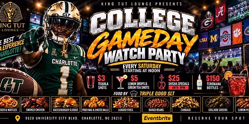 College GameDay Watch Party Saturdays $5 LEMON DROPS and $25 SHISHA til 9PM
