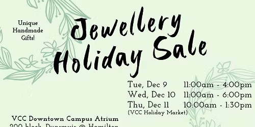VCC Jewellery Winter Pop-up