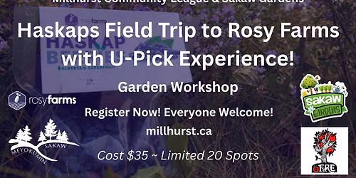 Haskaps Field Trip to Rosy Farms with U-Pick Experience!