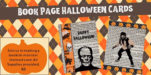 Book Page Halloween Cards