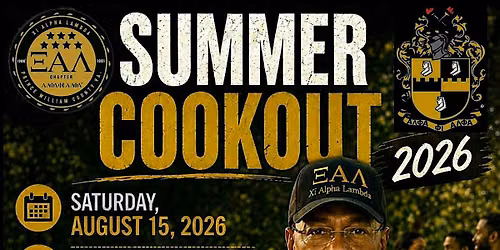 2026 Xi Alpha Lambda (\u039e\u0391\u039b) Summer Cookout - Prince William County, VA