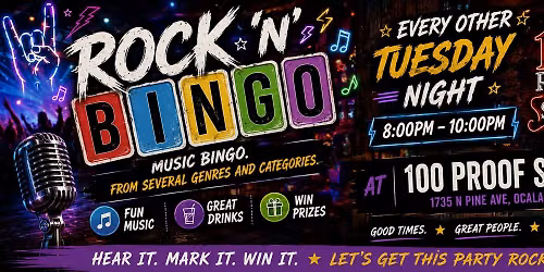 Rock 'N' Bingo at 100 Proof Saloon