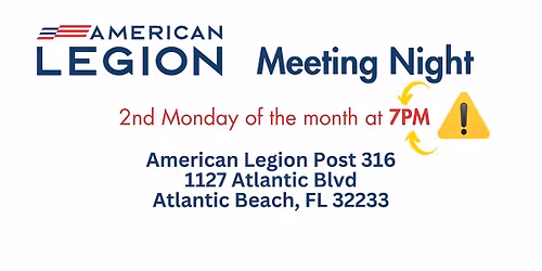 Legion Meeting Night | Post 316 | Atlantic Beach, Florida