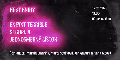KRST KNIHY: Kristi\u00e1n Lazar\u010d\u00edk - Enfant Terrible si kupuje jednosmern\u00fd l\u00edstok