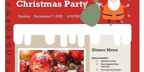 CAPE COD CORVETTE CLUB ANNUAL CHRISTMAS PARTY-6:00PM