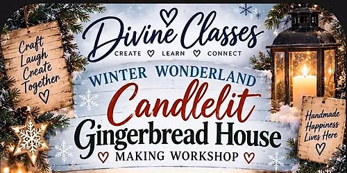 Candle lit gingerbread house workshop