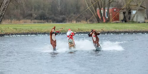 Nikolaus auf Wasserski