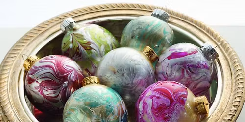 Marbled Holiday Ornaments
