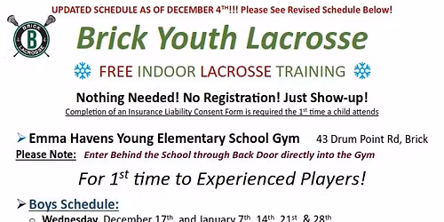 Free Indoor Boys Lacrosse Clinic
