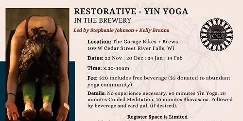 Restorative- Yin Yoga In The Brewery 