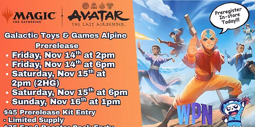 Avatar: The Last Airbender\u2122 Prerelease (2HG) 