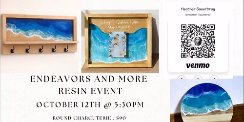 Charcuterie boards, signs, &Photo Resin Wave Frame