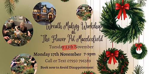 Christmas Wreath Making Workshop at The Flower Pot Macclesfield