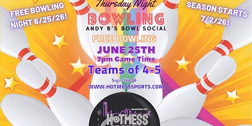HotMess Sports OKC - Free Night Of Bowling!