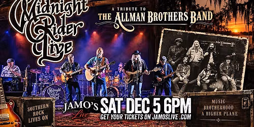 Saturday Early Show Midnight Rider Live Allman Bros Trib at Jamo's Live