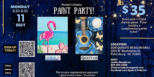 Painter's choice paint party @Don Quixote!