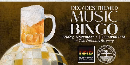 Music Bingo - Covering songs throughout 70s, 80s, 90s decades!