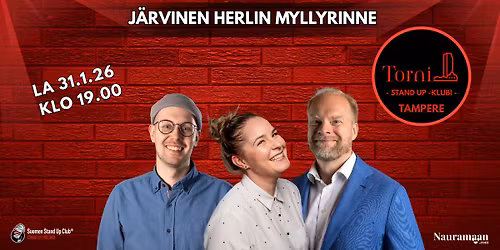 Torni Stand Up Club Tampere: 31.1.26 J\u00e4rvinen, Herlin, Myllyrinne