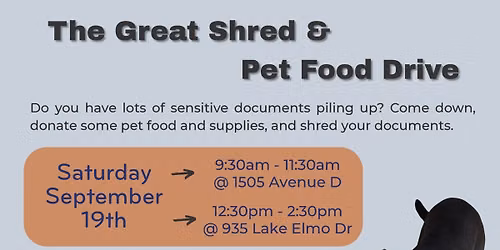 The Great Shred & Pet Food Drive - 935 Lake Elmo Dr