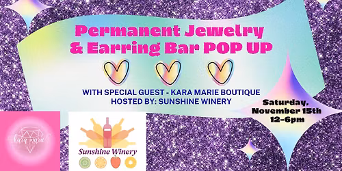 Permanent Jewelry and Earring Bar POP UP